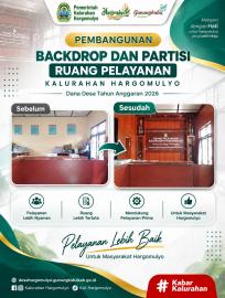 PEMBANGUNAN BACKDROP DAN PARTISI RUANG PELAYANAN KALURAHAN HARGOMULYO BERSUMBER DANA DESA TAHUN 2026